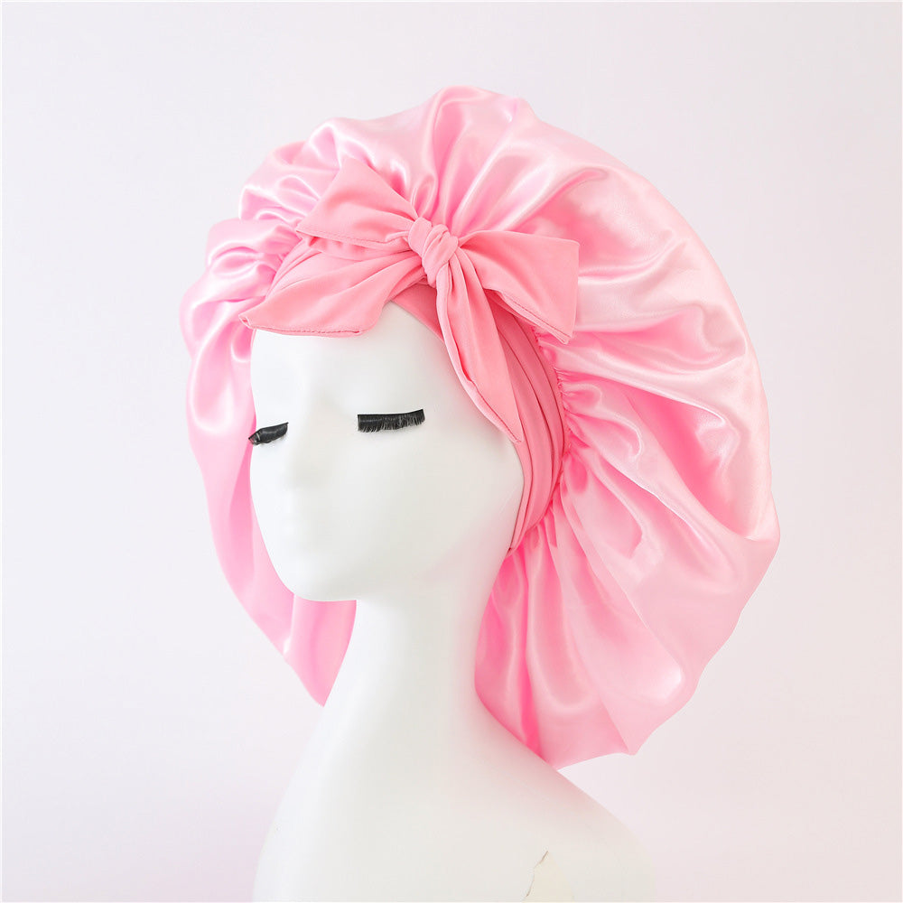 Satin Bonnet for Sleeping Double Layer Silk Night Cap Hair Bonnet