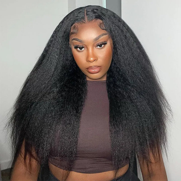 Pre-Everything Kinky Straight Glueless 7x5 6x4 Lace Closure Human Hair Wigs