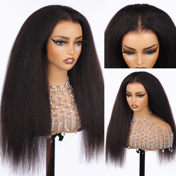 Pre-Everything Kinky Straight Glueless 7x5 6x4 Lace Closure Human Hair Wigs