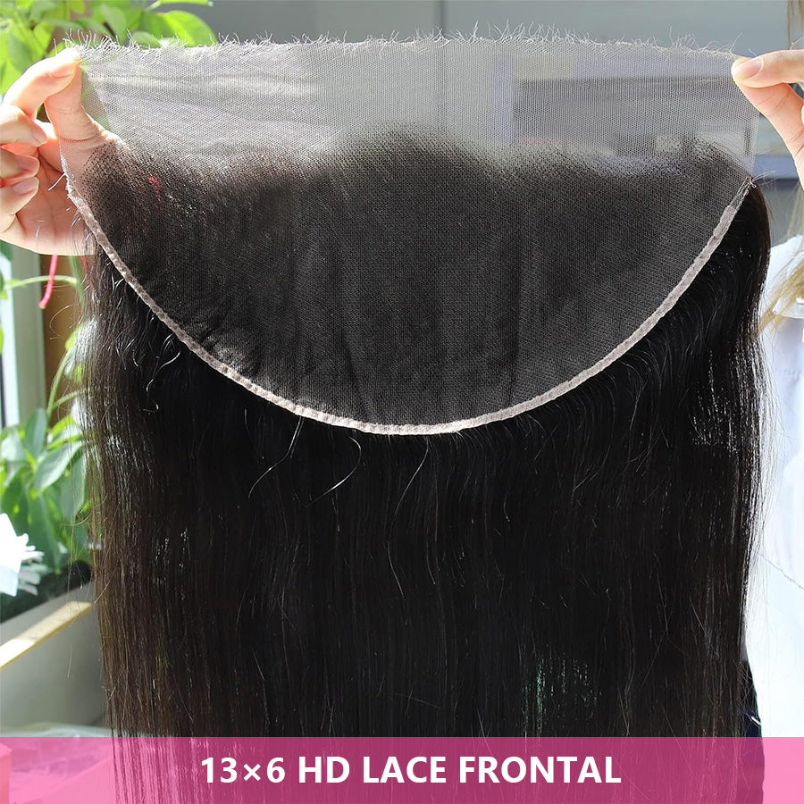 13x4 13x6 Real HD Lace Frontal Human Hair Straight Transparent Lace Frontal Closures