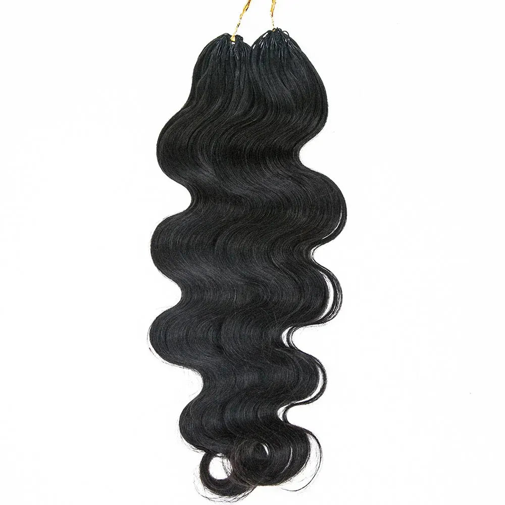 Body Wave Crochet Hair Natural Black Machine Made Feather Crochet Human Hair Extension