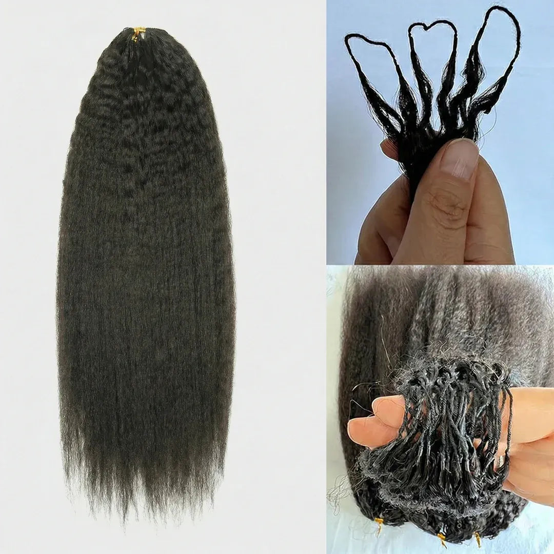 Kinky Straight Crochet Human Hair for Boho Braids Miracle Knots Friendly Time-Saving with Natural Texture