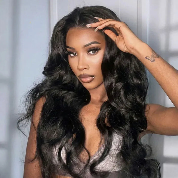 Body Wave Crochet Hair Natural Black Machine Made Feather Crochet Human Hair Extension