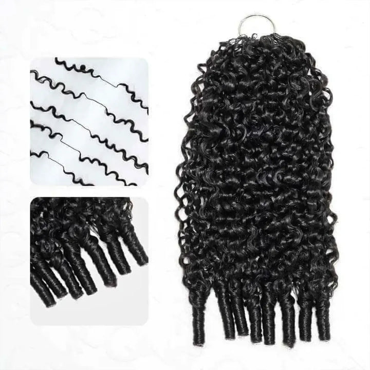 Burmese Curly Crochet Hair Natural Black Machine Made Feather Crochet Human Hair Extension