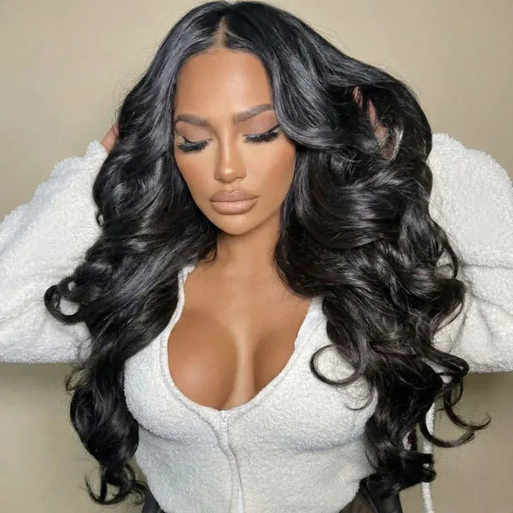 Body Wave Crochet Hair Natural Black Machine Made Feather Crochet Human Hair Extension