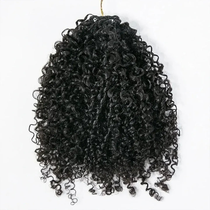 Kinky Curl Crochet Hair Machine Made Natural Black Feather Human Hair Extension