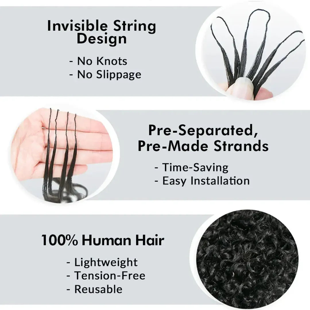 Burmese Curly Crochet Hair Natural Black Machine Made Feather Crochet Human Hair Extension