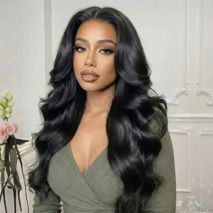 Body Wave Crochet Hair Natural Black Machine Made Feather Crochet Human Hair Extension