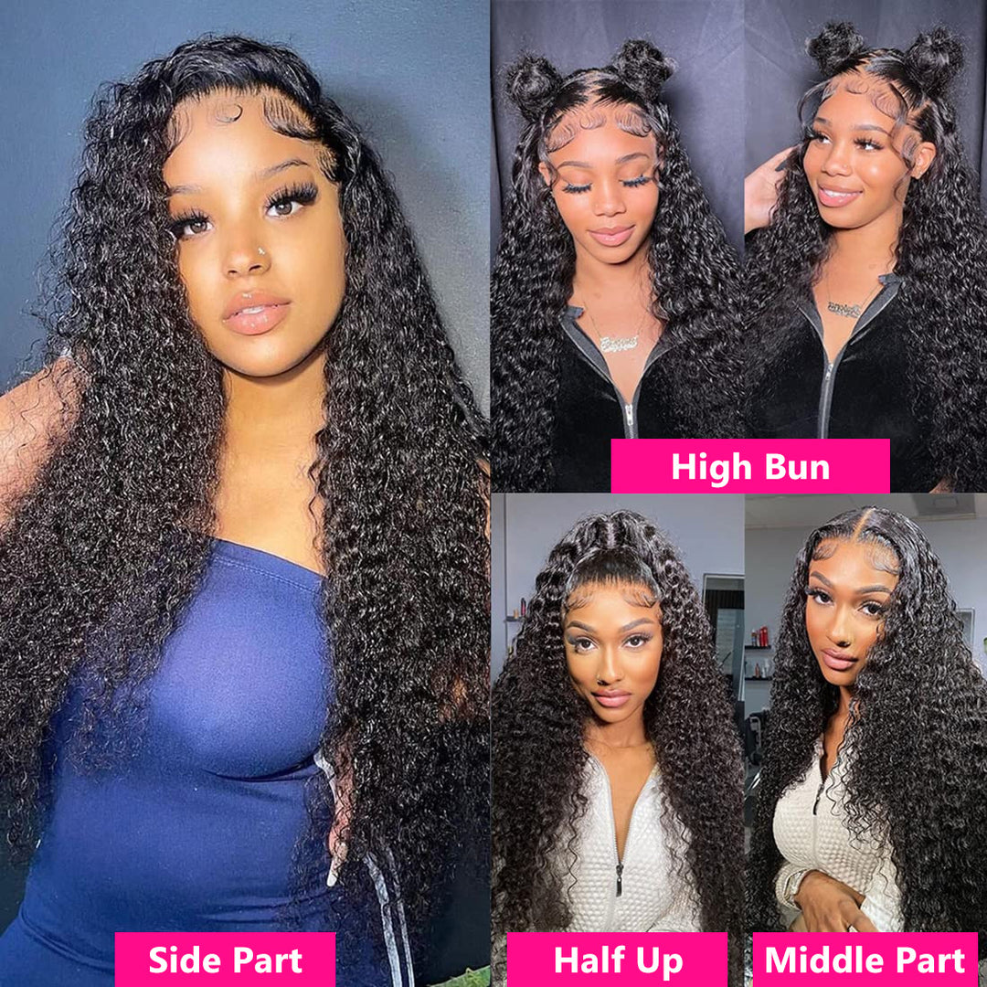 Curly Lace Front Human Hair Wigs 13x4 13x6 Lace Frontal Wig 180% Density