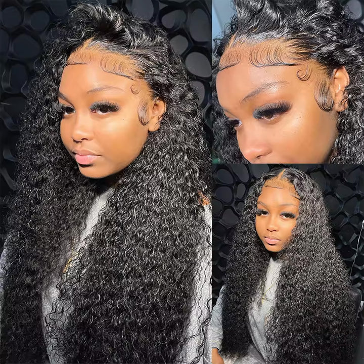 Kinky Curly Undetectable HD 13x4 13x6 Full Lace Frontal Human Hair Wigs