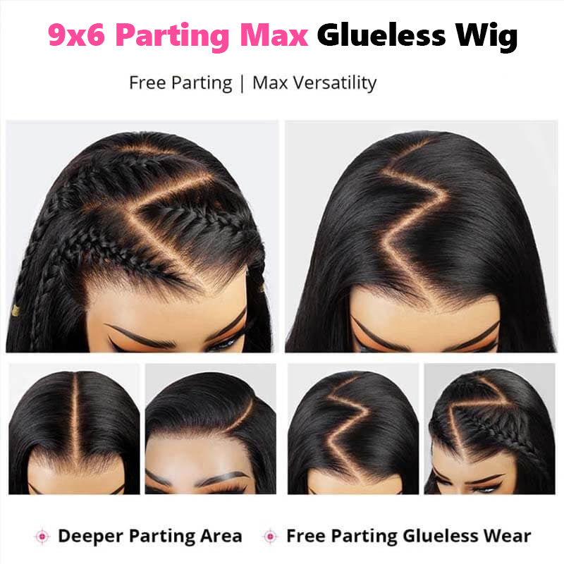 9x6 Max Lace Glueless Straight Human Hair Lace Closure Wig Ready to Wear