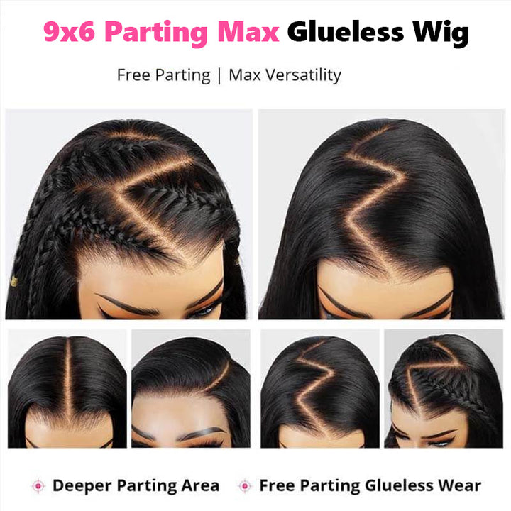 9x6 Max Lace Glueless Straight Human Hair Lace Closure Wig Ready to Wear