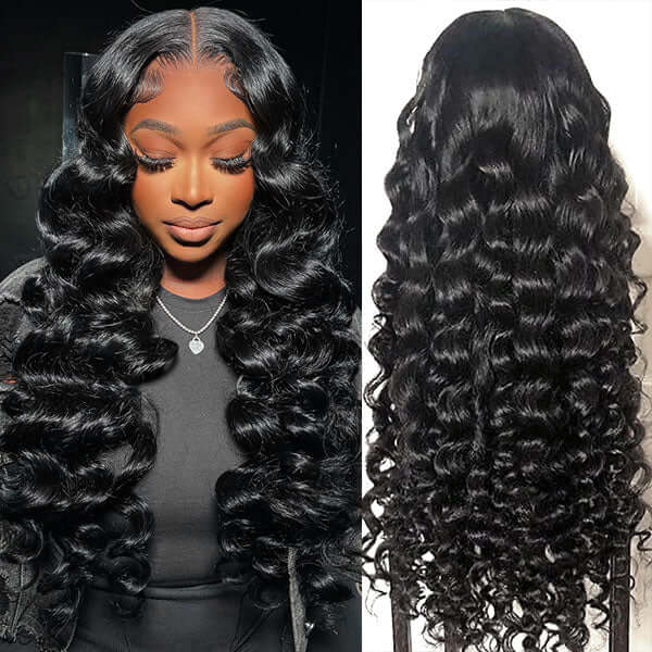 Glueless Loose Wave Wigs Virgin Human Hair 4*4/13*4 Transparent HD Lace Front Wig Pre Plucked Hairline