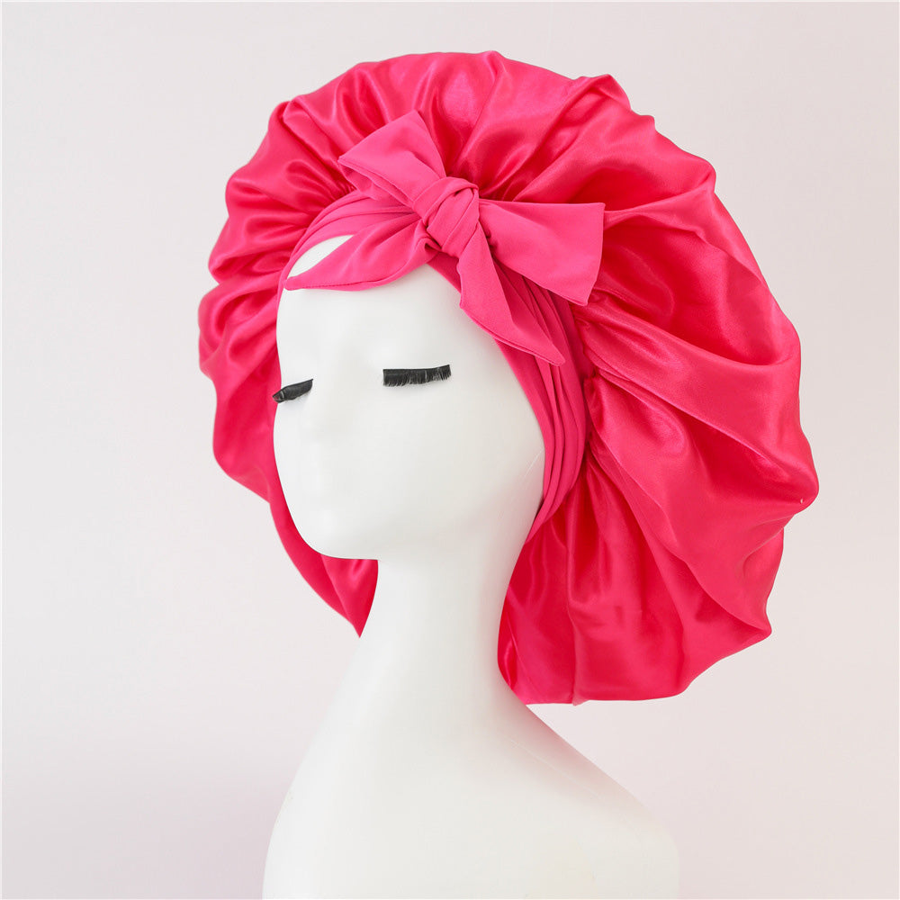 Satin Bonnet for Sleeping Double Layer Silk Night Cap Hair Bonnet