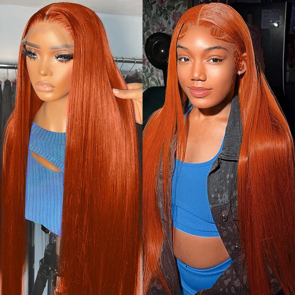 Bling Hair Glueless Pre-Cut 5x5 Lace Closure Wig Put On and Go Ginger 13x4 13x6 Lace Frontal Human Hair Wigs