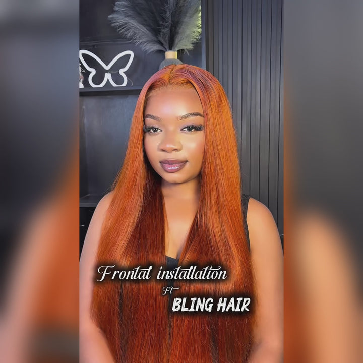 Bling Hair Glueless 7x5 Lace Closure Wig Put On and Go Ginger 13x4 13x6 Lace Frontal Human Hair Wigs