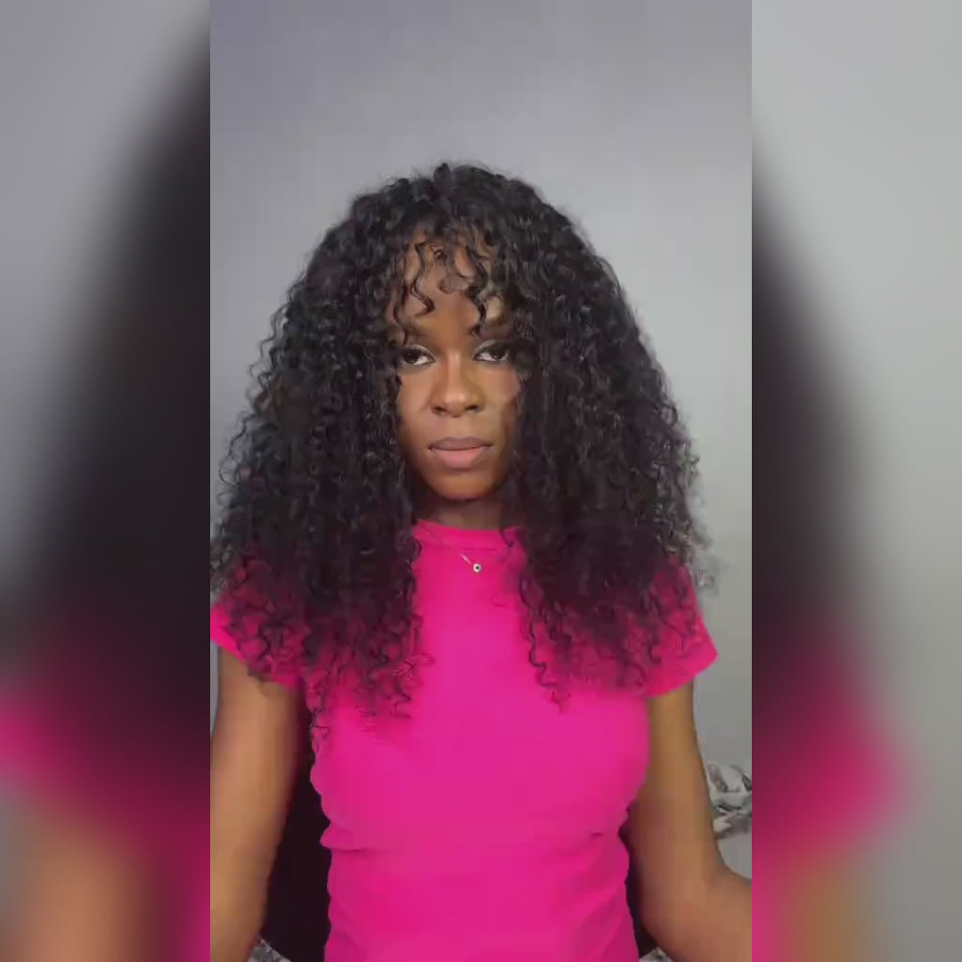 Bling Hair New In Burmese Curly Crochet Human Hair, Designed for Miracle Knots Boho Braids Plush Texture Time-Saving Wear[No Code Needed]