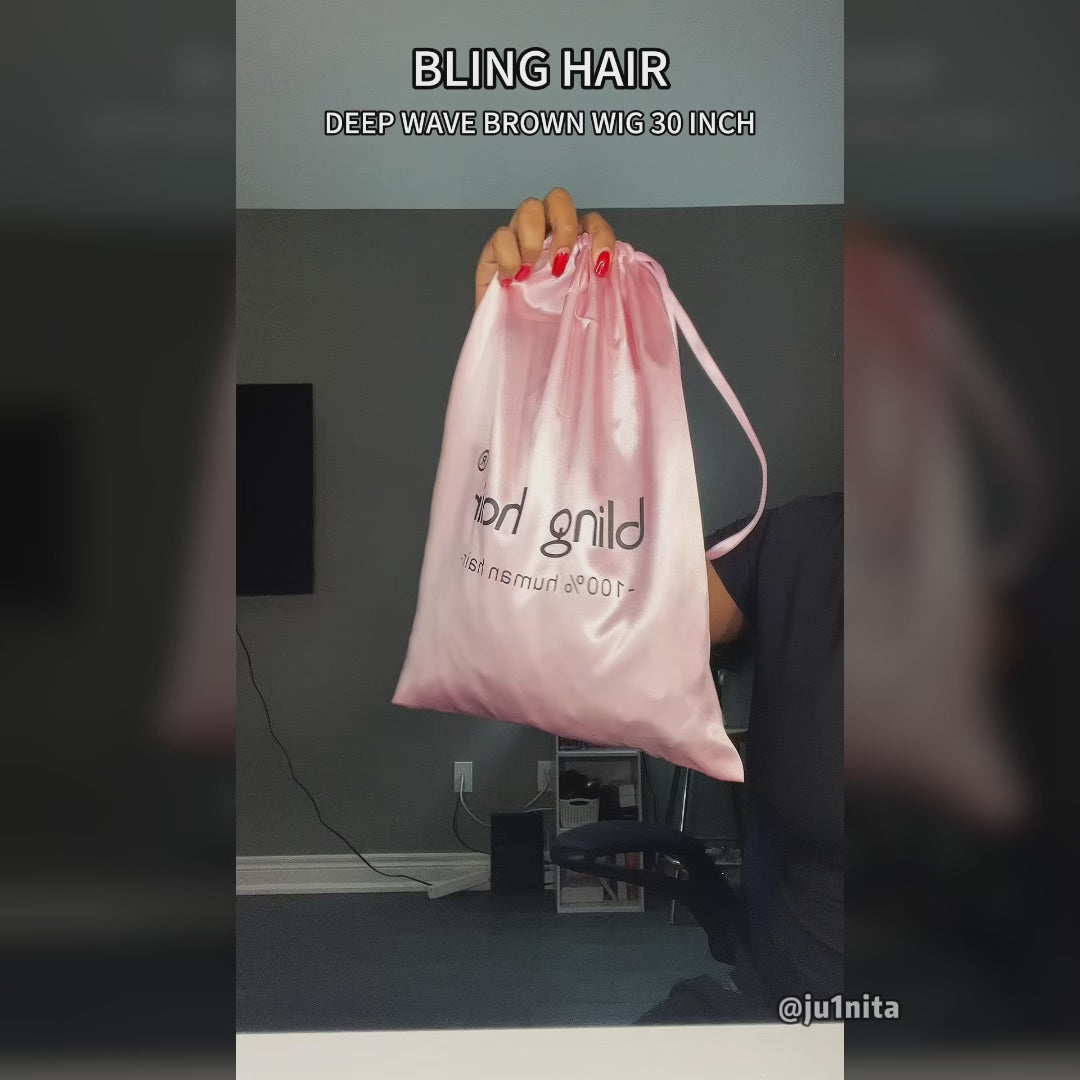 Super Sale Brown Color #4 Deep Wave Lace Front Human Hair Wigs 180% Density