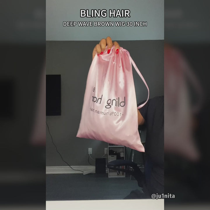 Super Sale Brown Color #4 Deep Wave Lace Front Human Hair Wigs 180% Density