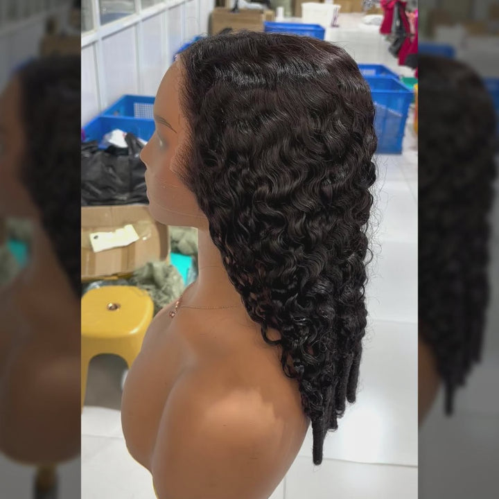 Burmese Curly Pull Go Glueless 13x6 Full Lace Frontal Human Hair Wigs