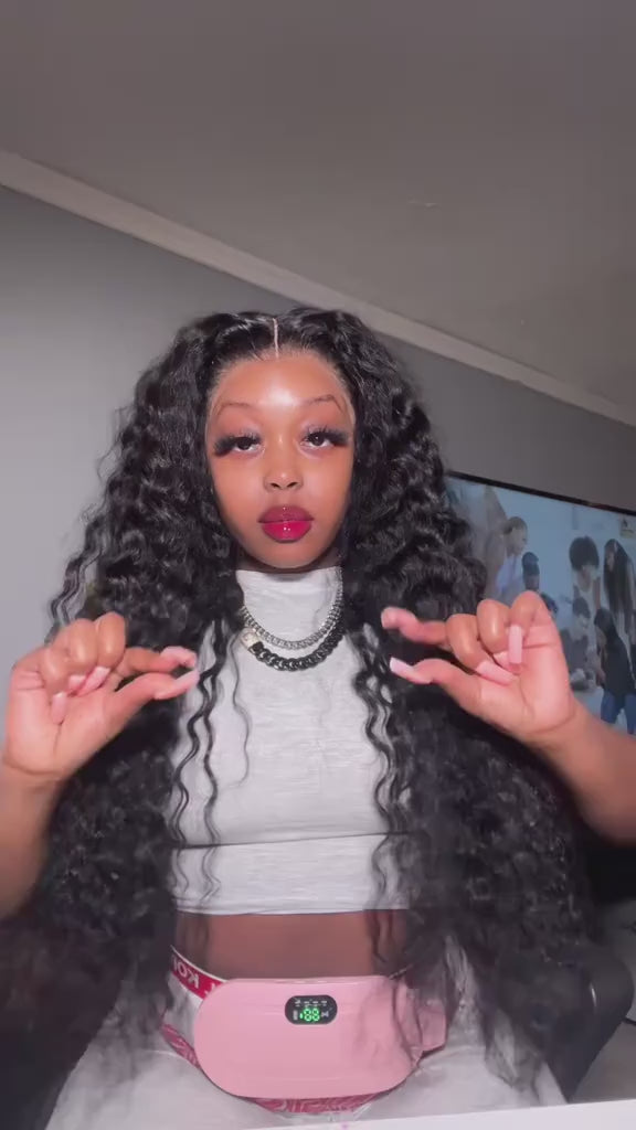 Bling Hair Fashion 13x4 13x6 Deep Wave HD Lace Front Wig Human Hair 180% density Transparent Lace Frontal Wigs For Women Real Hair Wigs PrePlucked Lace Front Wig