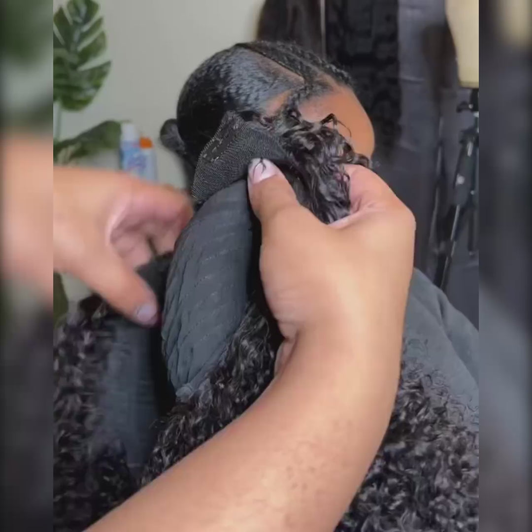 Afro Kinky Curly V Part Human Hair Wigs No Leave Out Glueless Wig