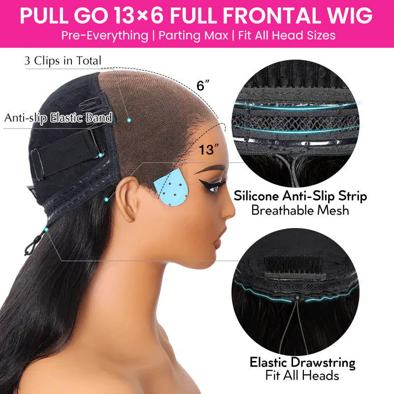 Bling Hair 13x4 13x6 Full Frontal Pull & Go Glueless Straight Human Hair Wigs Pre-Everything