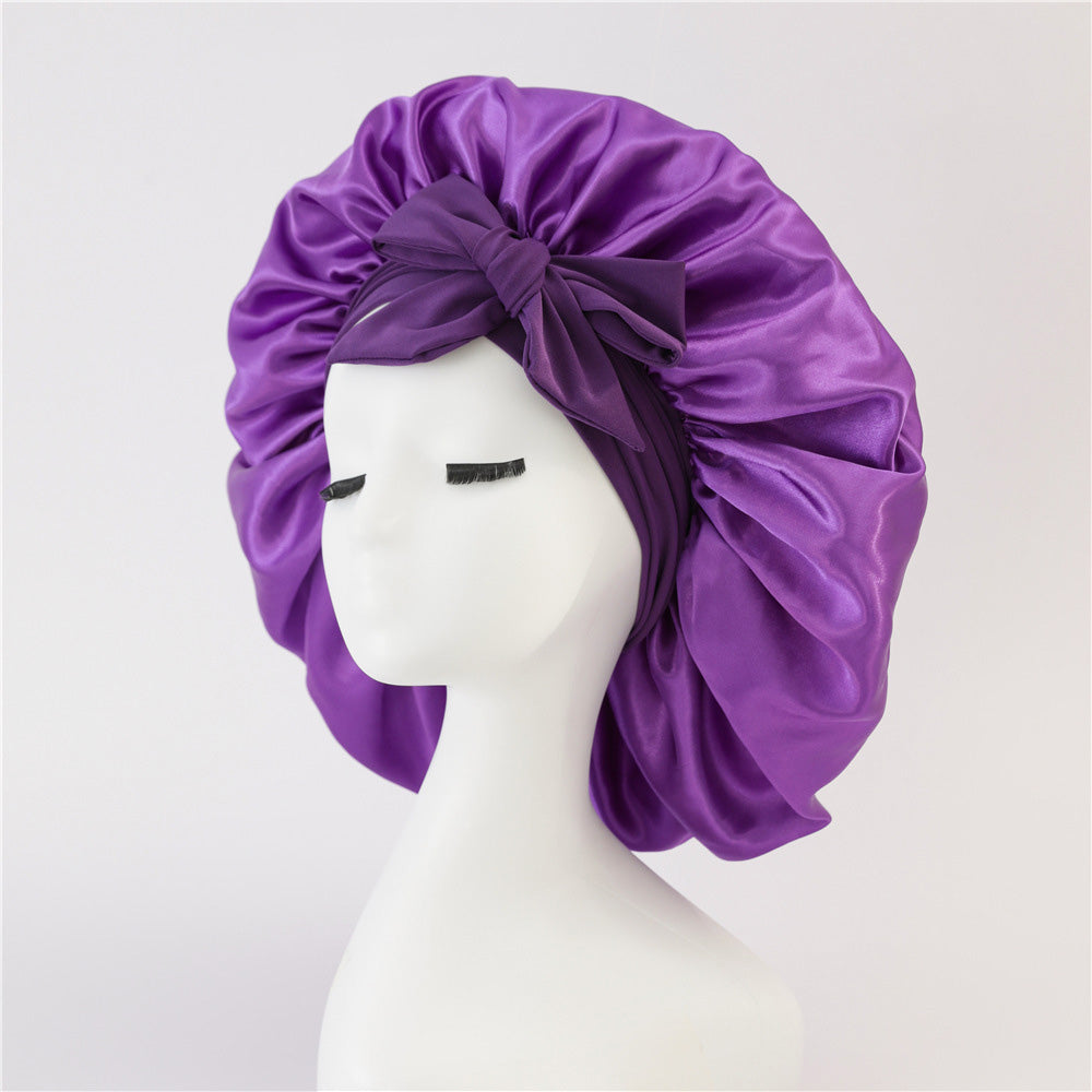 Satin Bonnet for Sleeping Double Layer Silk Night Cap Hair Bonnet