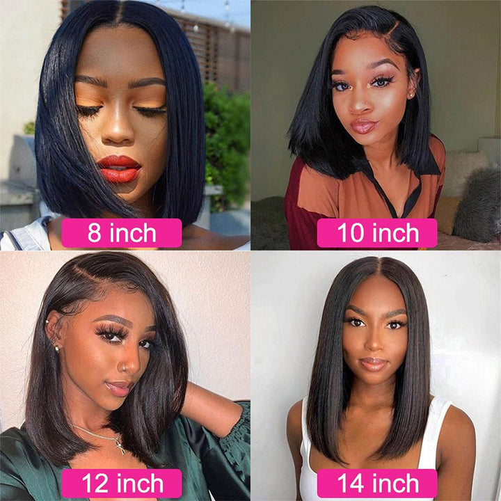 Glueless Human Hair Wigs Bob 5x5 4x6 Pre-Cut Lace Closure Wig Pre-plucked Hairline Bleached-Knots