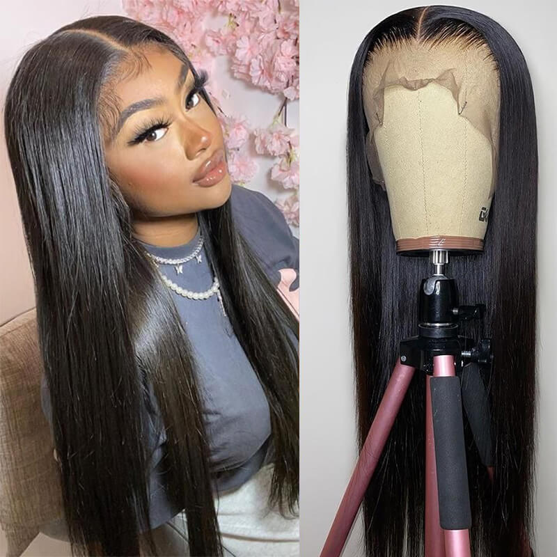 Bling Hair 13*4 Transparent Lace Front Wigs Bone Straight Virgin human hair wig