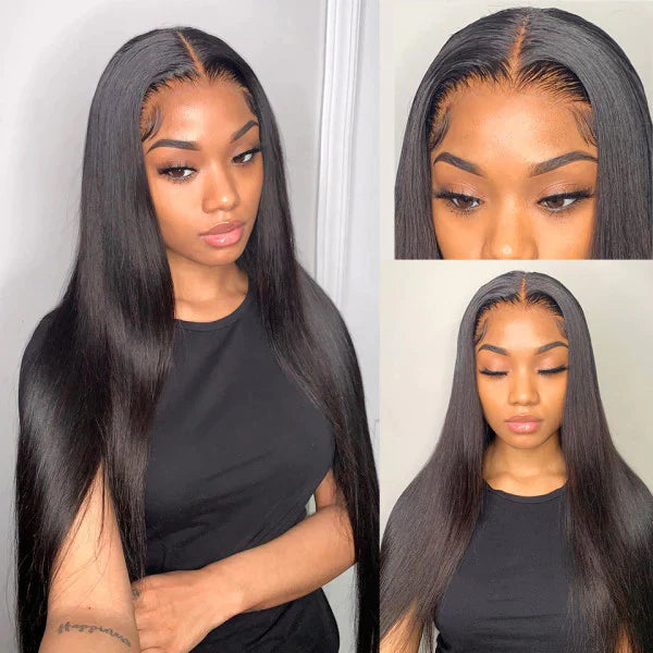 Bling Hair 13*4 Bone Straight Virgin Hair Wigs Transparent Lace Front Wigs