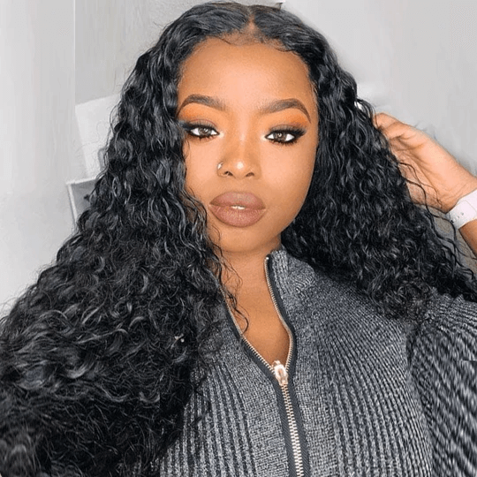 Water Wave HD 13x4 Frontal Human Hair Wigs Pre Plucked Invisible Lace ...