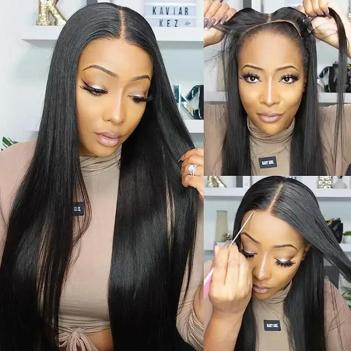 Limit Stock 4x4 Ready to Wear Glueless Lace Wigs with Pre Cut Lace Straight /Body Wave / Deep Wave
