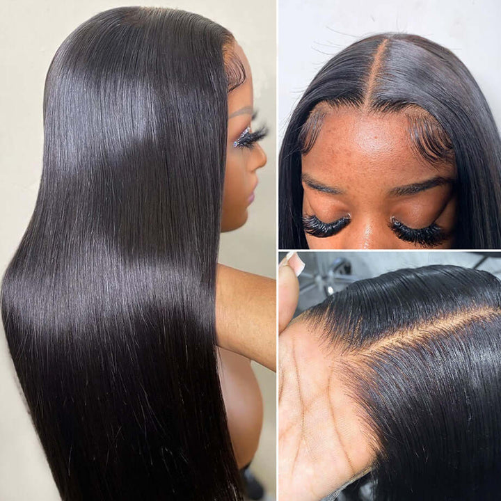 Bling Hair Virgin Hair straight 5x5 Lace Closure Wigs 180% Density  Melted Match All Skin