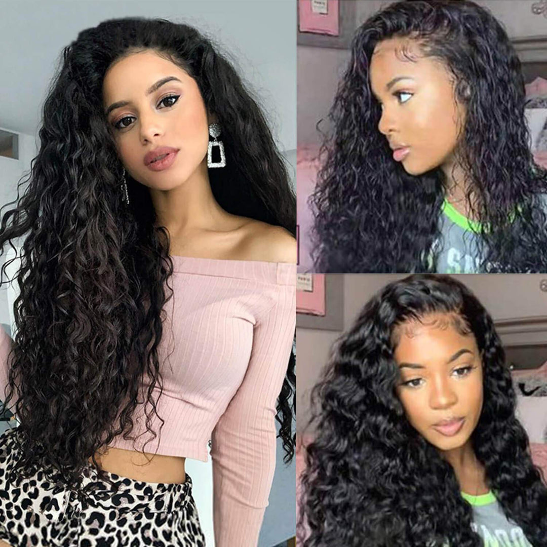 Water Wave 3 Bundles With 13×4 Lace Frontal 10A Grade 100% Human Virgin Hair Bling Hair