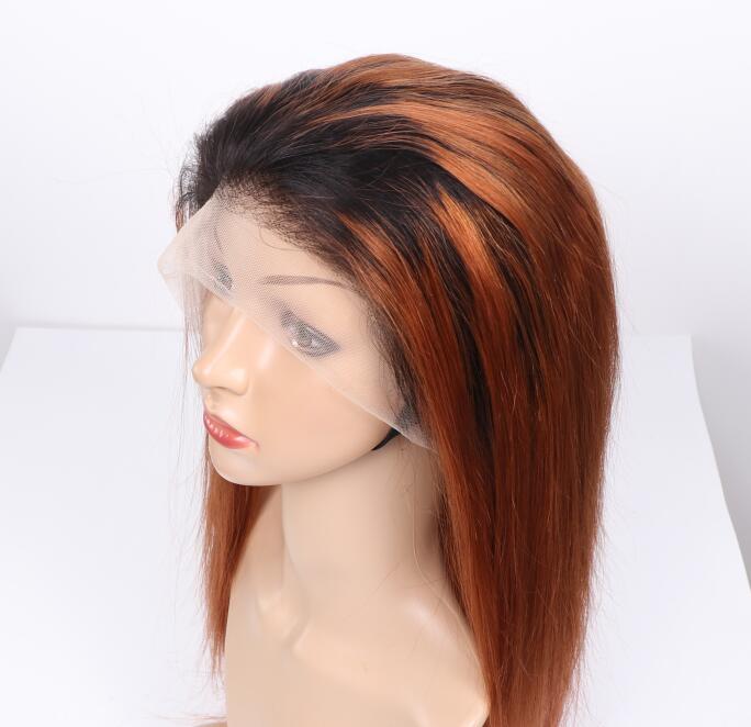 T1b/30 Ombre Colored Wigs Transparent Lace Human Hair Fashion Style 