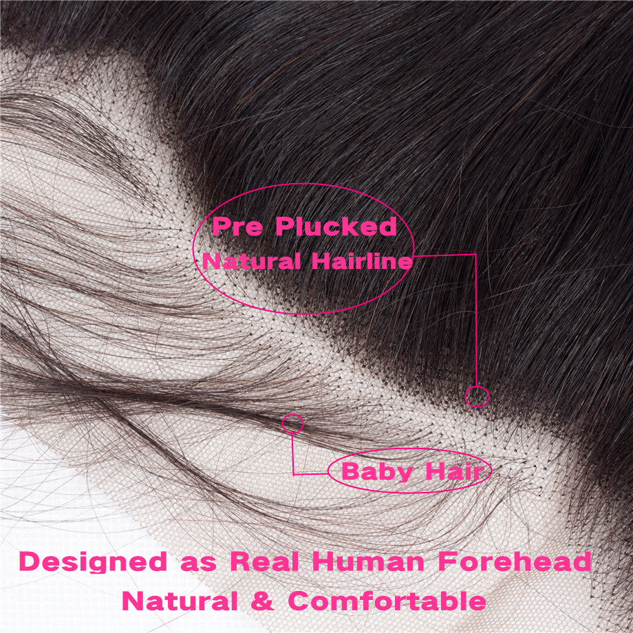 Straight Human Hair Closure 13*4 Lace Frontal Natural Color bling hair - Bling Hair