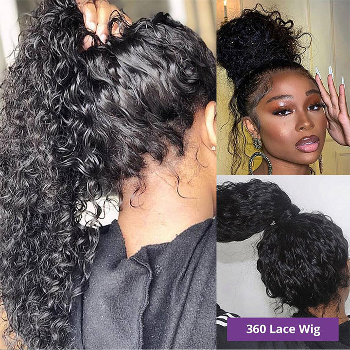 360 Water Wave Lace Frontal Wigs Upgrade Glueless Human Hair Wigs Preplucked With Baby Hair