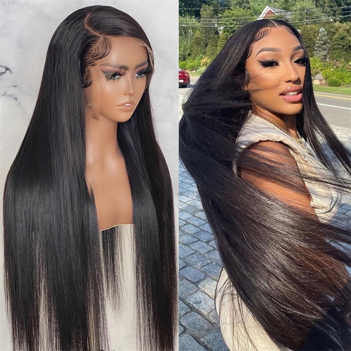 Bling Hair 13x4 HD Lace Front Wigs Straight Virgin Hair Wigs With Baby hair Melted Match All Skin