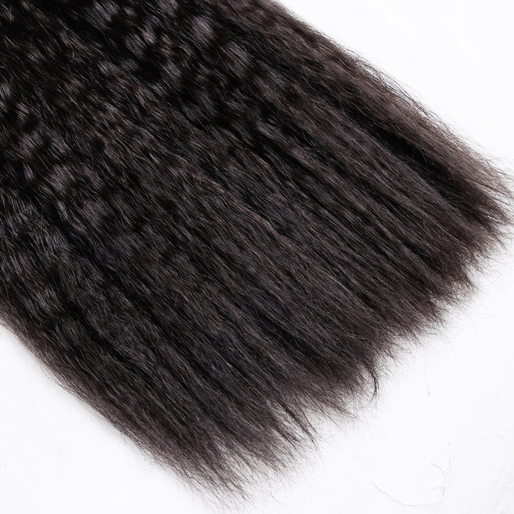 Kinky Straight 4 Bundles Brazilian Hair Weave Bundles 100% Remy Human Hair Extension Bling Hair - Bling Hair
