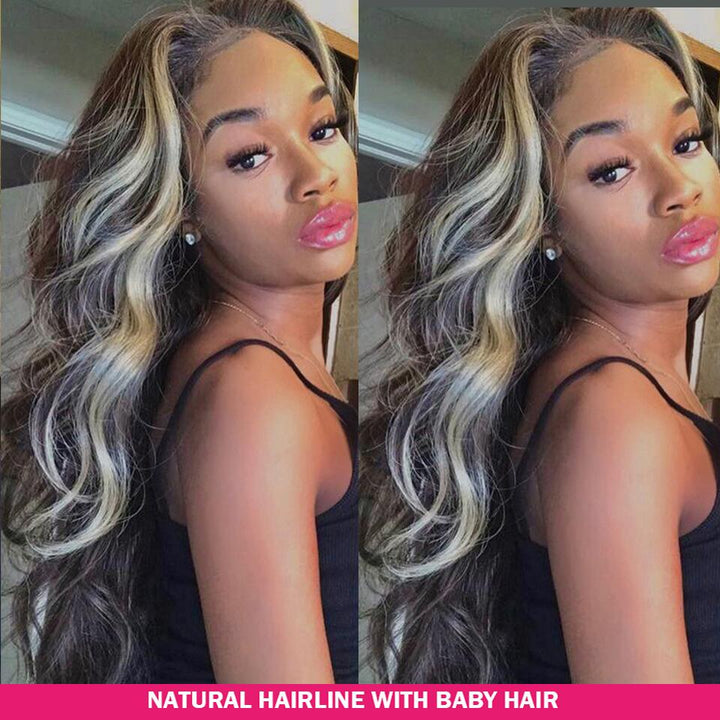 Silver Highlight Body Wave /Straight Mixed Color 4*4 & 13*4 Lace Wig