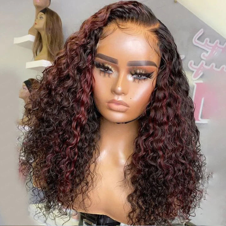 TP1B/99j Water Wave 13x4 Lace Front Wig 4x4 / 5X5 Lace Human Hair Wigs