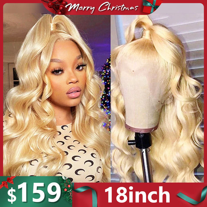 Christmas #613 Lace Frontal Wig 18 inch =159$ Body Wave Wig Limit Sale