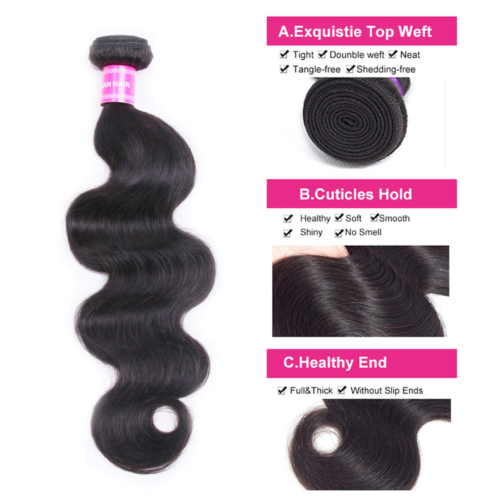 Brazilian Body Wave 3 Bundles 100% Human Hair Weave Bundles Remy Hair Extension Bling Hair - Bling Hair