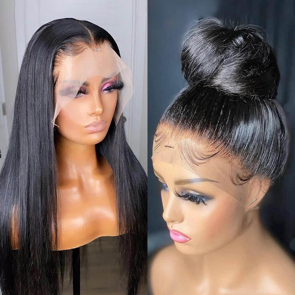 Tiktok 60% OFF 360 Lace Frontal Wig Body Wave/Straight Human Hair Wigs Preplucked Natural Hairline