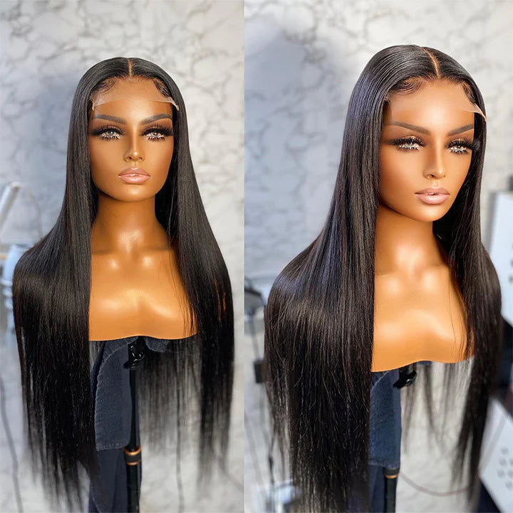 Super Sale  $79 18" Straight 4X4 Lace Closure Wig Glueless Human Hair Wig