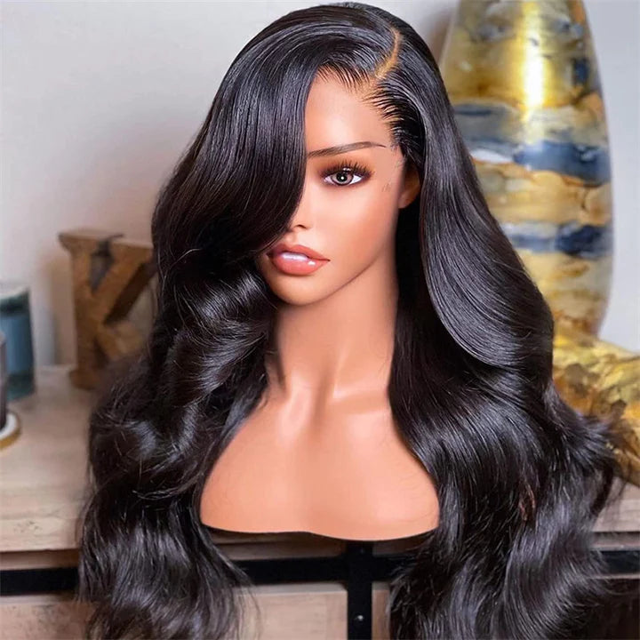Breathable Soft Virgin Hair Body Wave 13x4 13x6 HD Lace Front Wig Melted Match All Skin