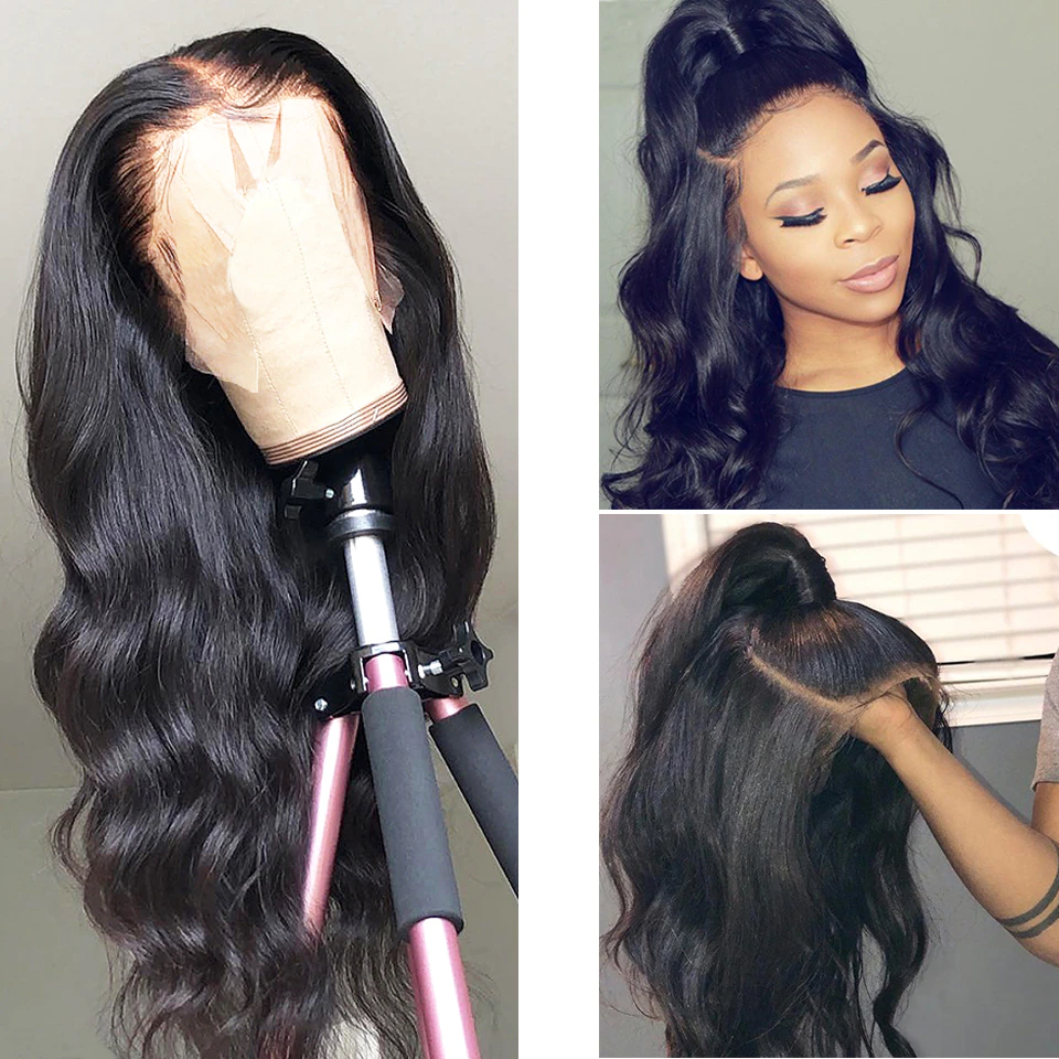 250% High Density Body Wave Human Hair Lace Front Wigs Pre Plucked Virgin Hair Blinghair