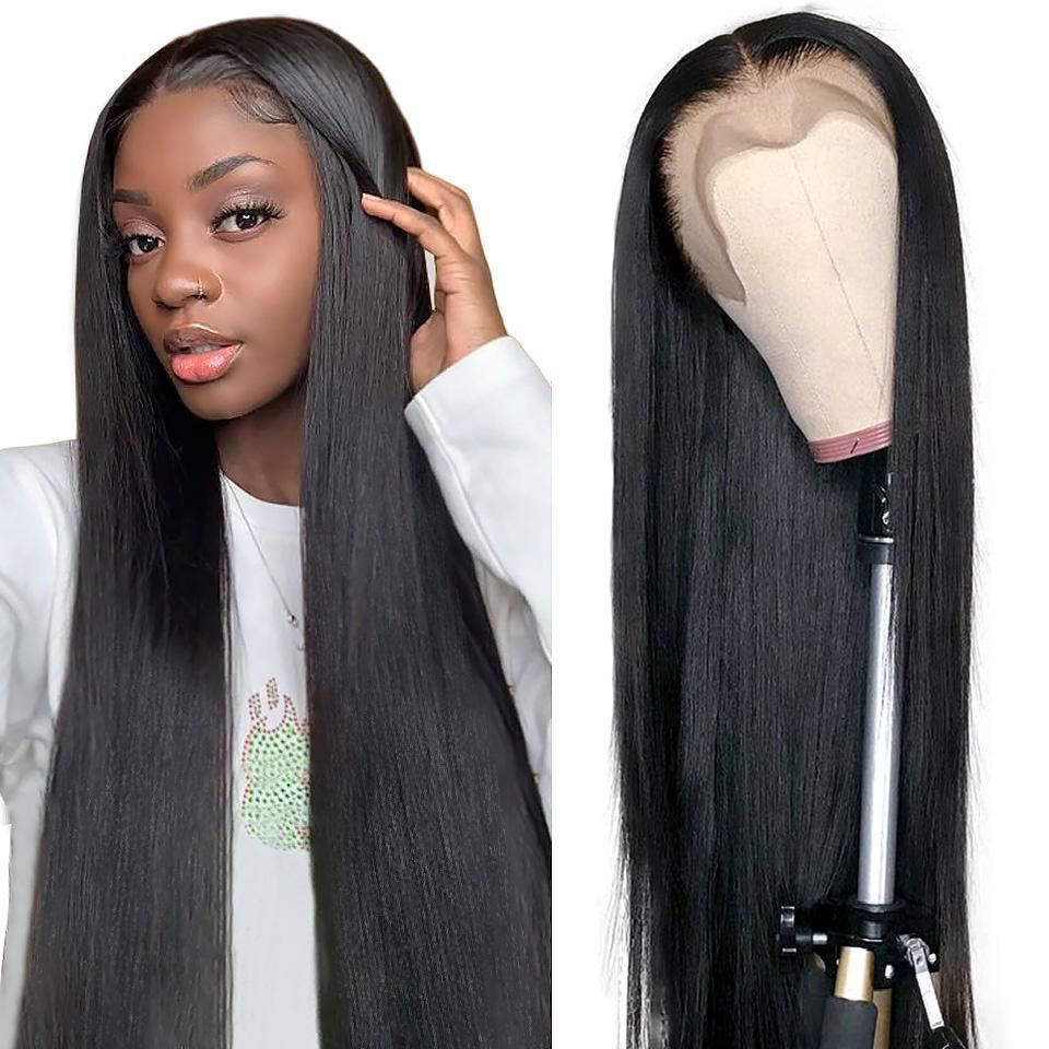 250% High Density Straight Human Hair Lace Front Wigs Pre Plucked Virgin Hair Blinghair