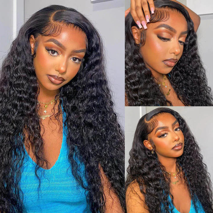13x4 HD Lace Front Wig Virgin Hair With Baby hair Deep Wave Human Hair Wigs Melted Match All Skin